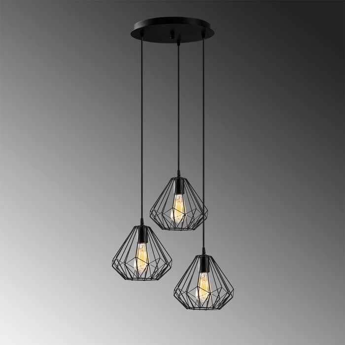 Opviq Diamond - 704-S2 Lámpara de araña negra